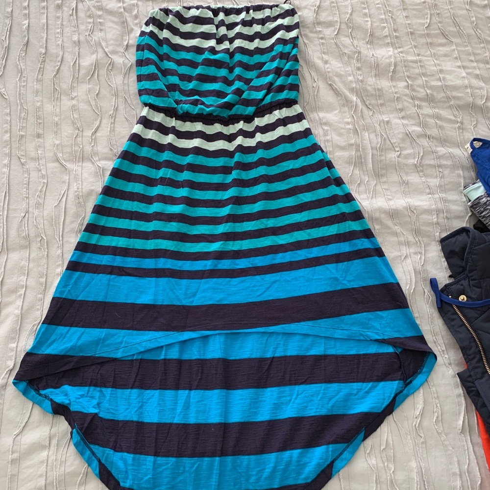 Express stripe ombré strapless dress, NEW xs